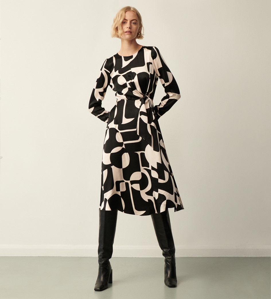 Annie Black Geo Midi Dress