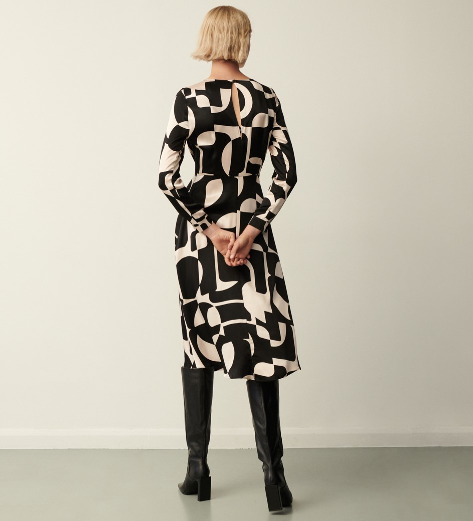 Annie Black Geo Midi Dress