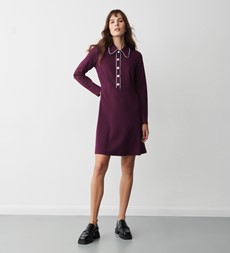 Elin Purple Ponte Jersey Knee Length Dress