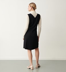 Luna Black Ponte Knee Length Dress