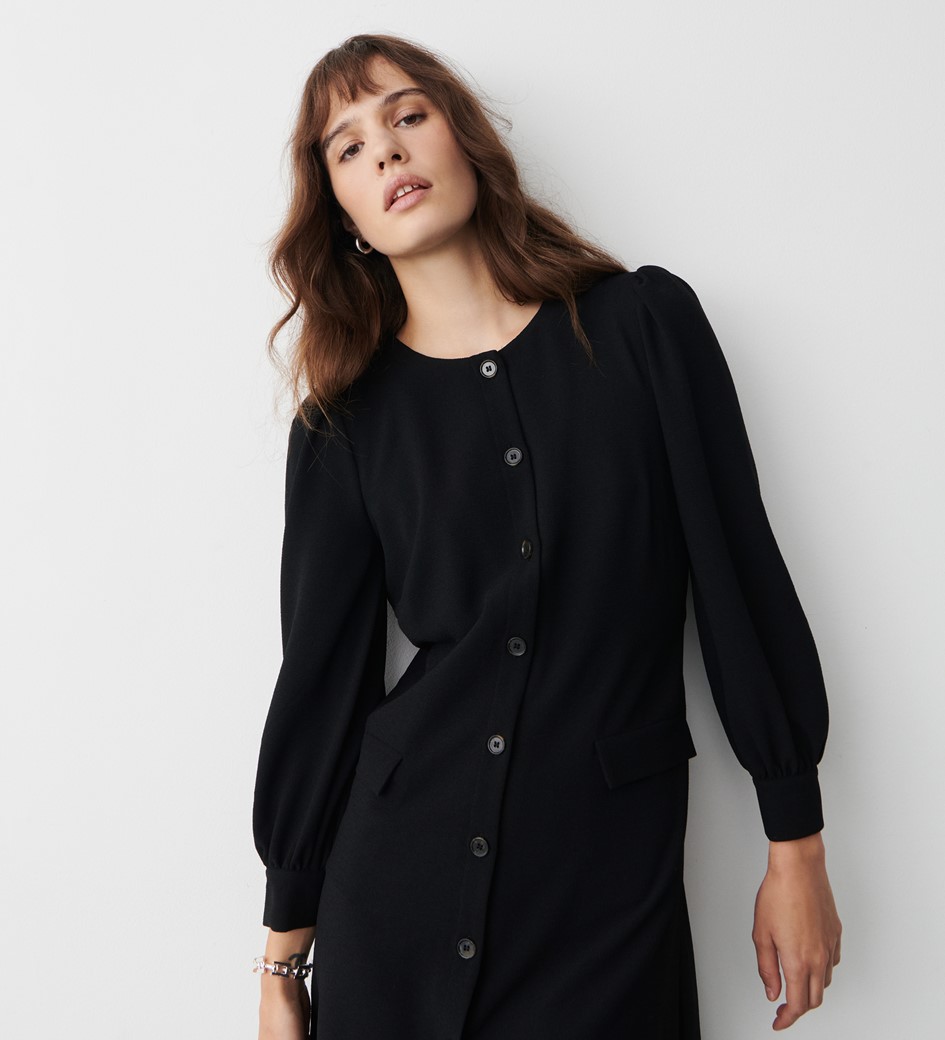Cinzia Black Knee Length Dress