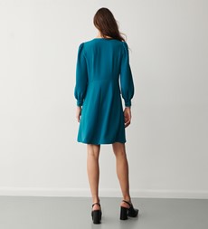 Cinzia Petrol Knee Length Dress