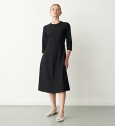 Hazel Black Ponte Jersey Midi Dress