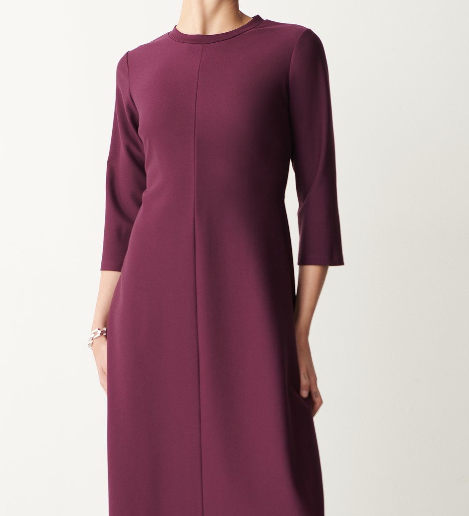 Hazel Purple Ponte Jersey Midi Dress