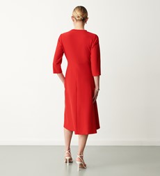 Hazel Red Ponte Jersey Midi Dress