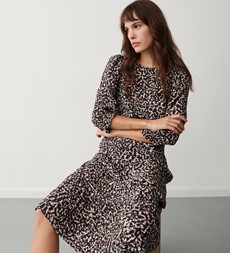 Erica Leopard Flecks Midi Dress