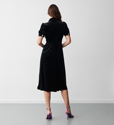 Judie Black Velvet Midi Dress