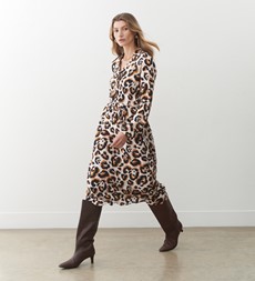 Isla Leopard Print Midi Dress