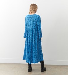 Laura Blue Animal Print Midi Dress