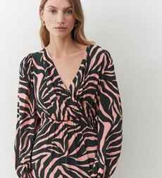 Suzie Pink Zebra Midi Dress