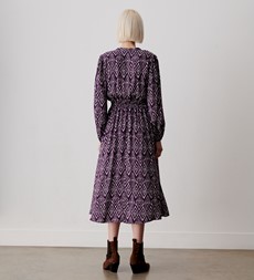 Amy Purple Ikat Midi Dress