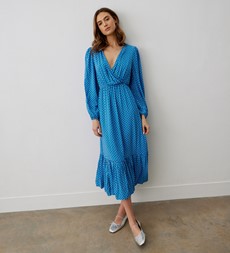 Suzie Blue Spot Midi Dress
