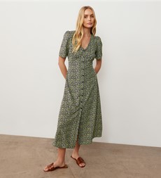 Savannah Green Ditsy Midi Dress