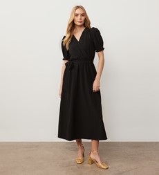 Everleigh Black Crepe Midi Dress
