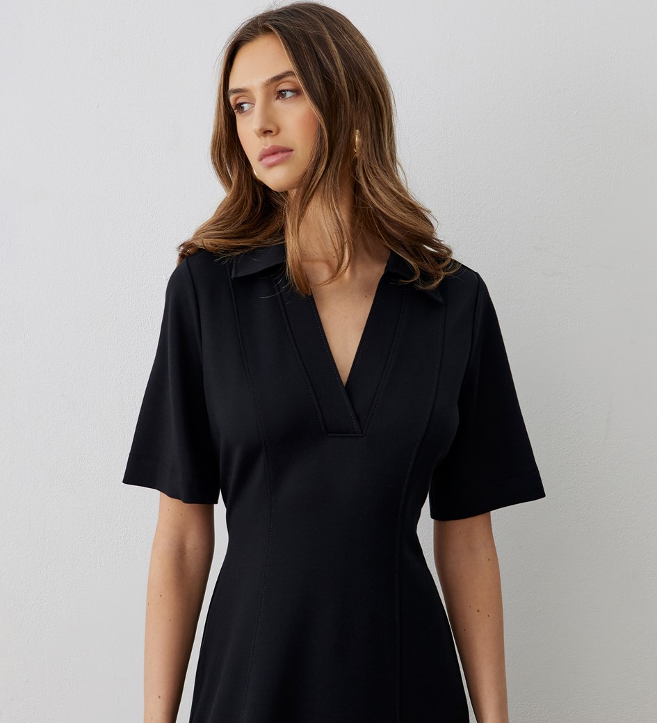 Xanthe Black Midi Dress | Finery London