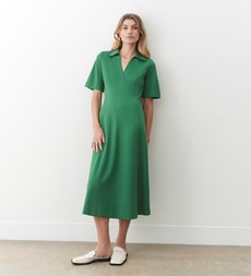 Xanthe Green Ponte Jersey Midi Dress