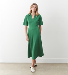 Xanthe Green Ponte Jersey Midi Dress