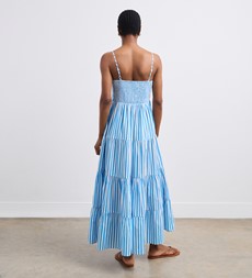 June Blue Striped Maxi Dress