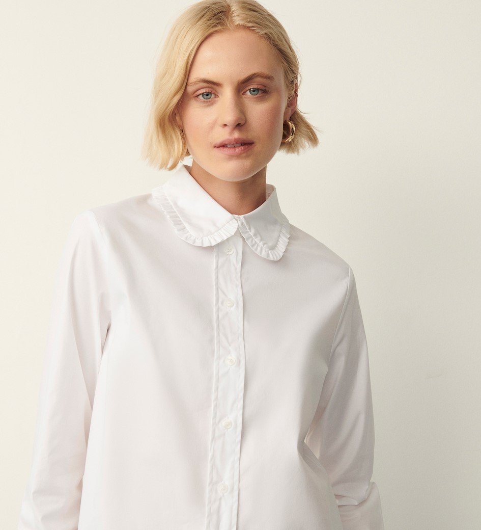 Nina White Long Sleeve Shirt