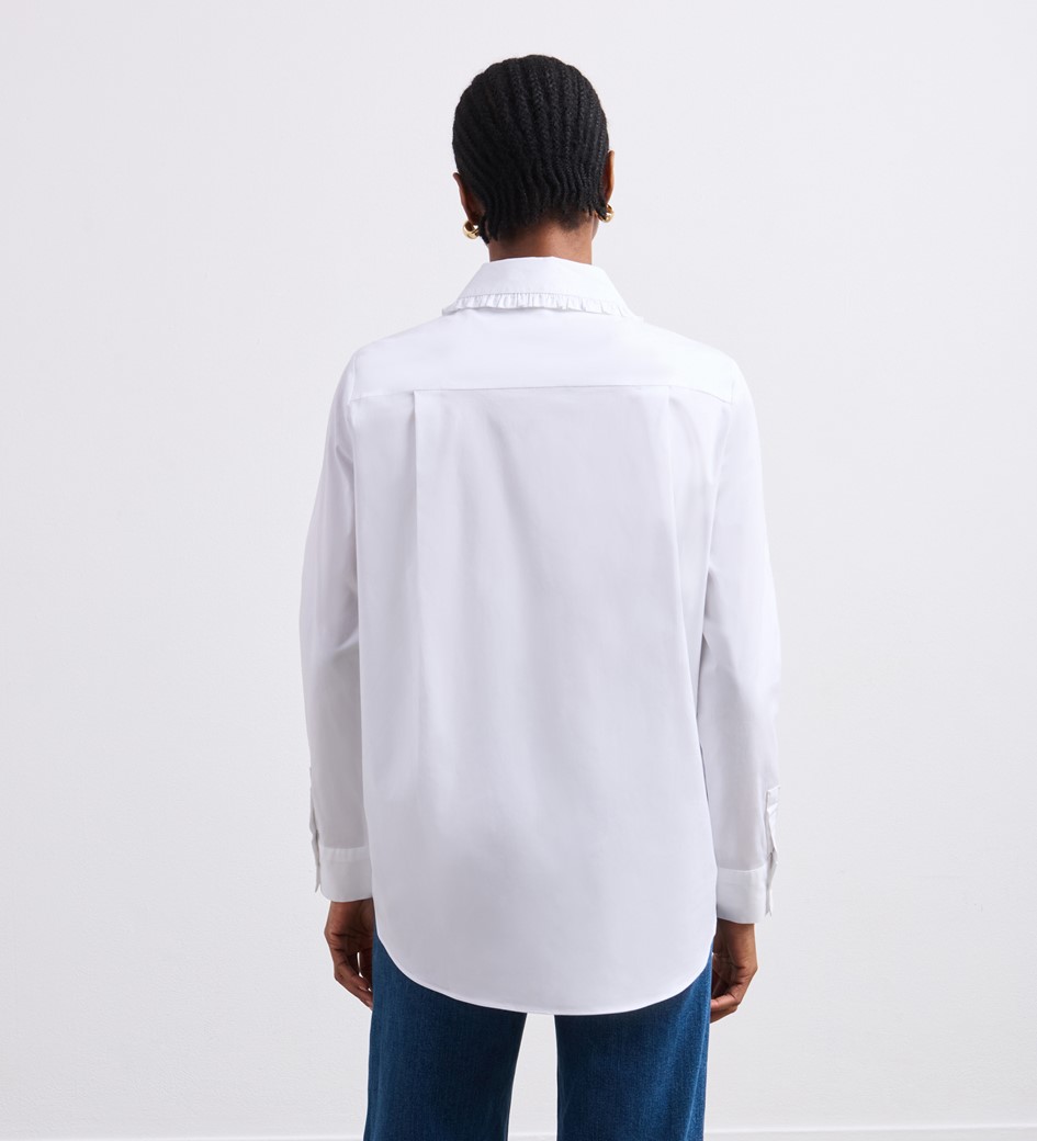 Nina White Long Sleeve Cotton Rich Shirt