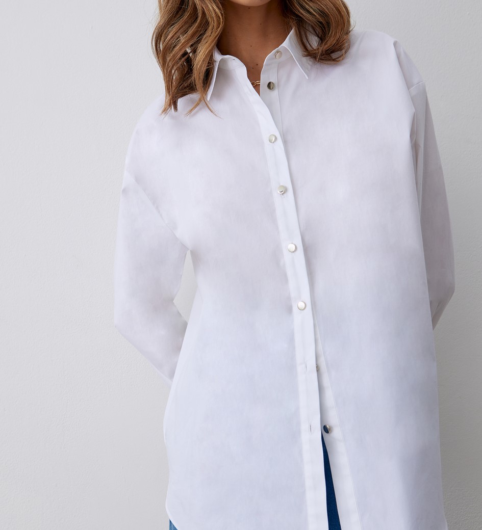 Saphire White Cotton Shirt 