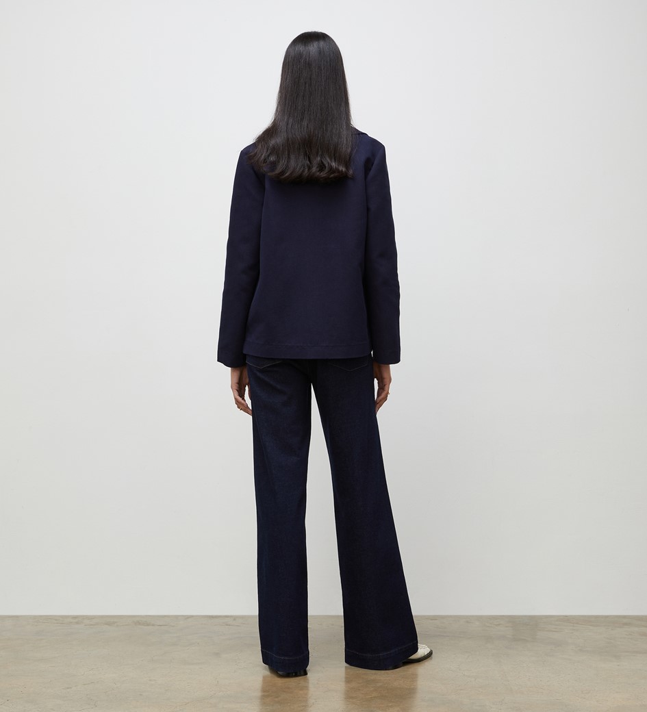 Hailey Navy Buttoned Jacket