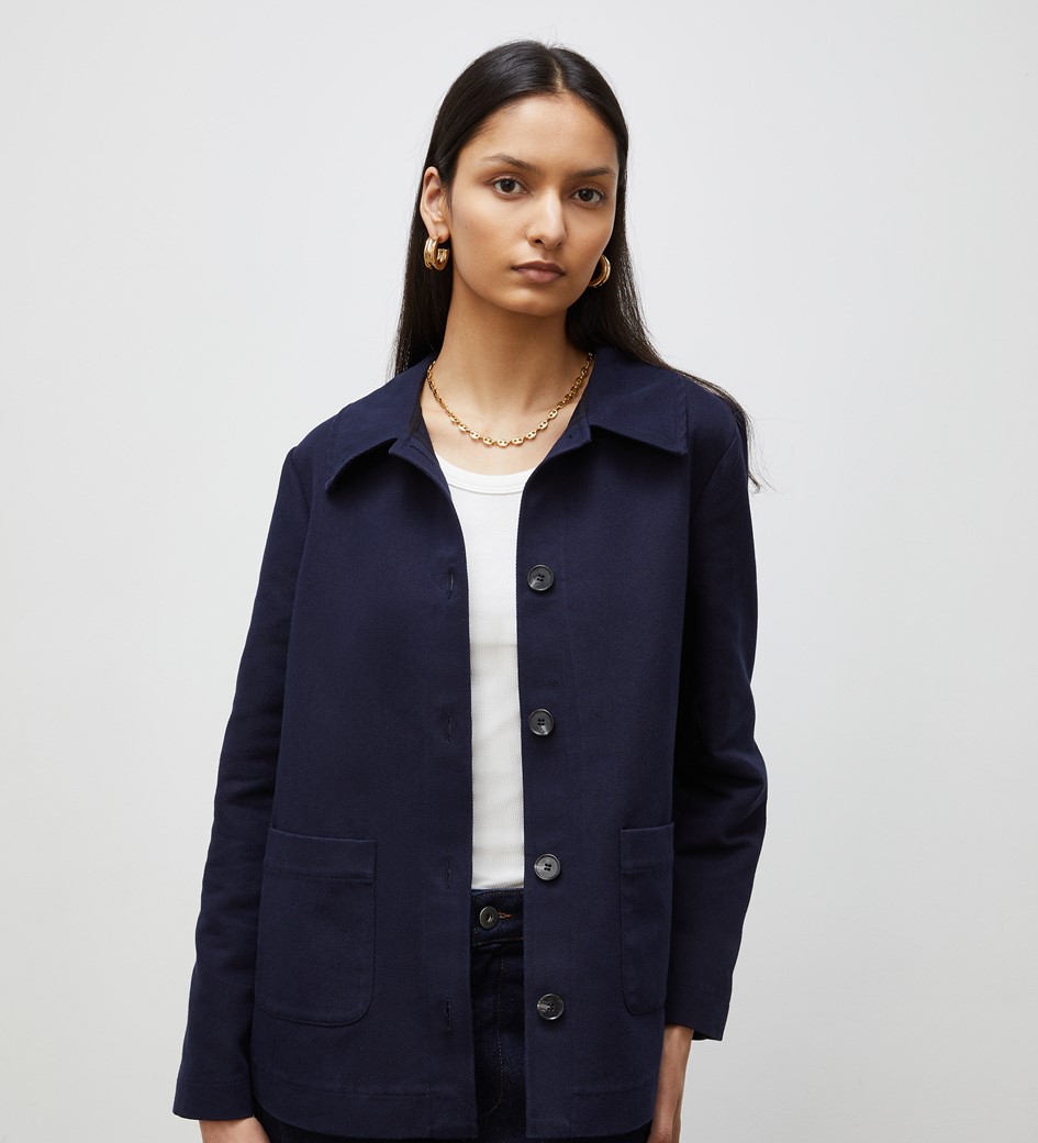 Hailey Navy Buttoned Jacket