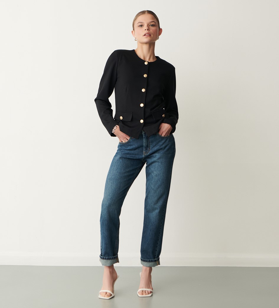 Tilly Black Ponte Jersey Jacket