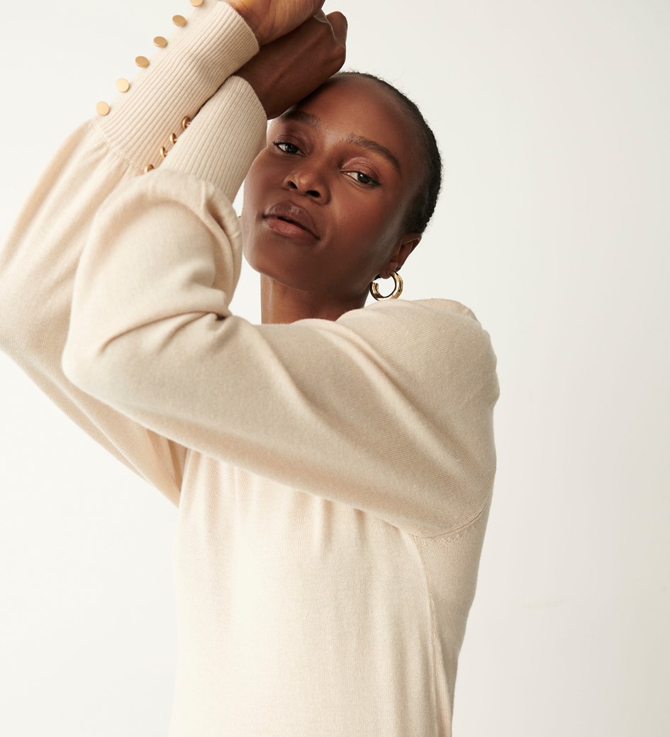Avery Ivory Knitted Crew Jumper