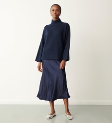 Melanie Navy High Neck Jumper