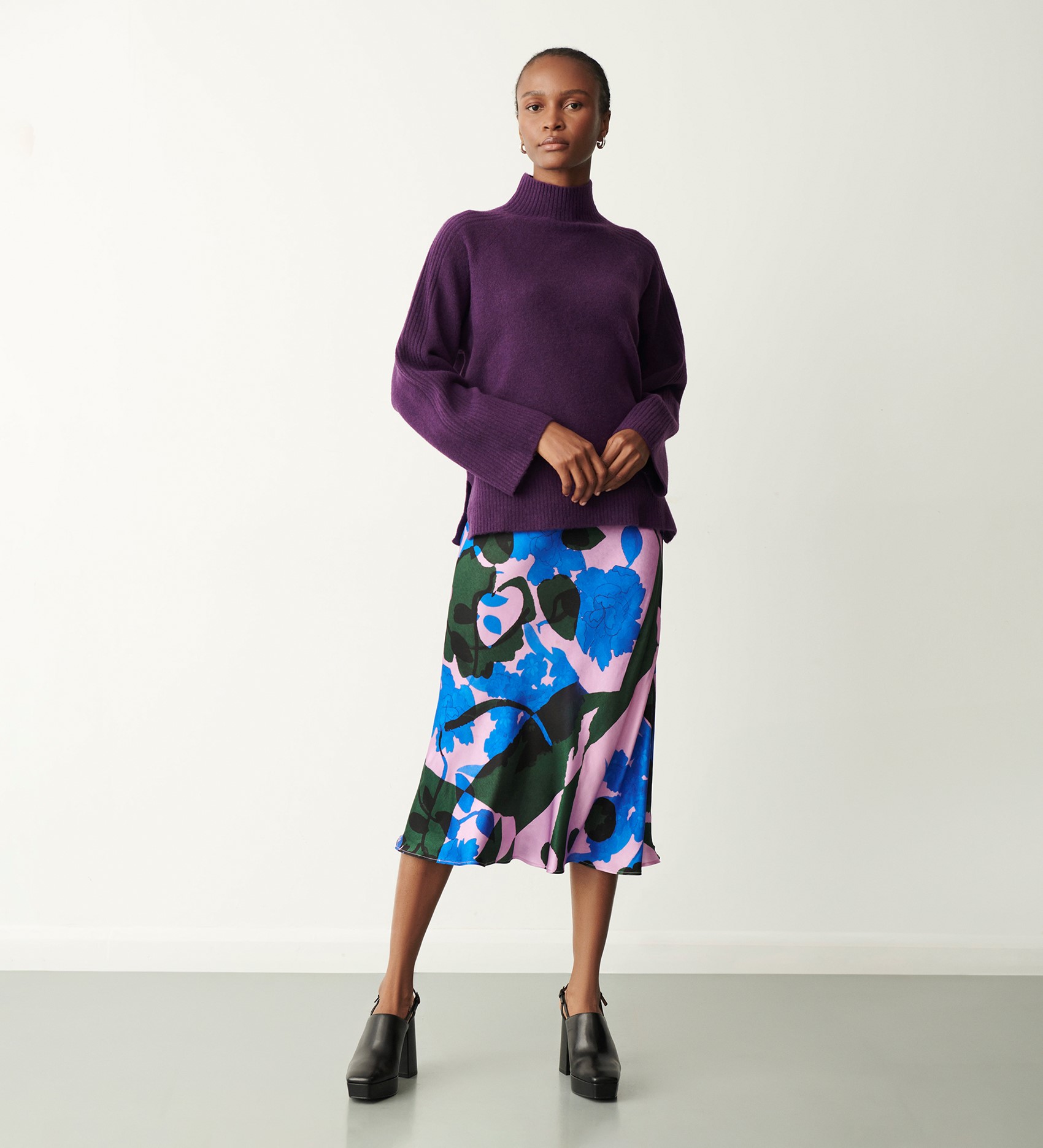 Melanie Purple High Neck Jumper | Finery London