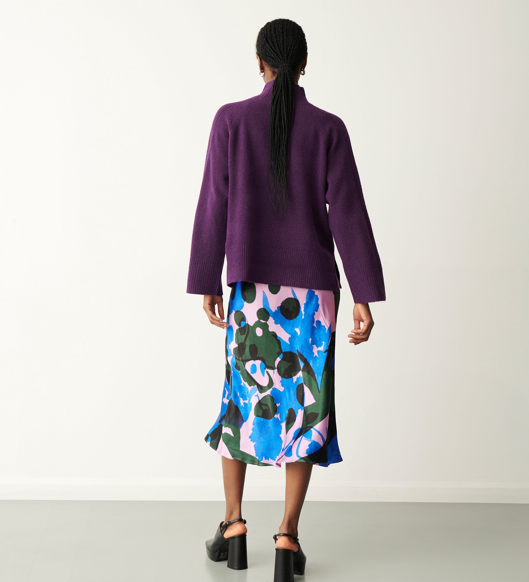 Melanie Purple High Neck Jumper | Finery London