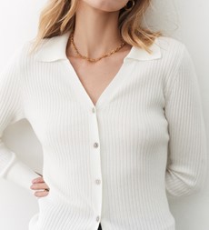 Lile White Knit Sweater