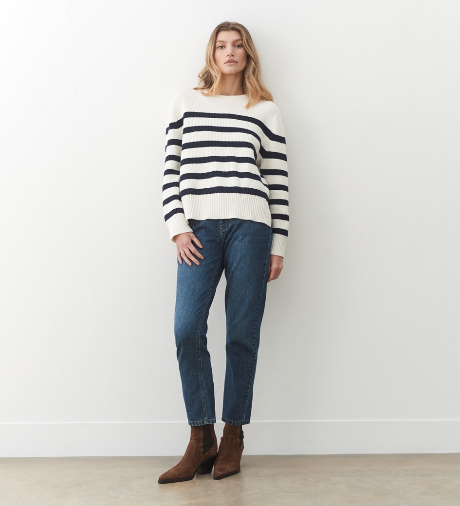 Serena Ivory Stripe Sweater