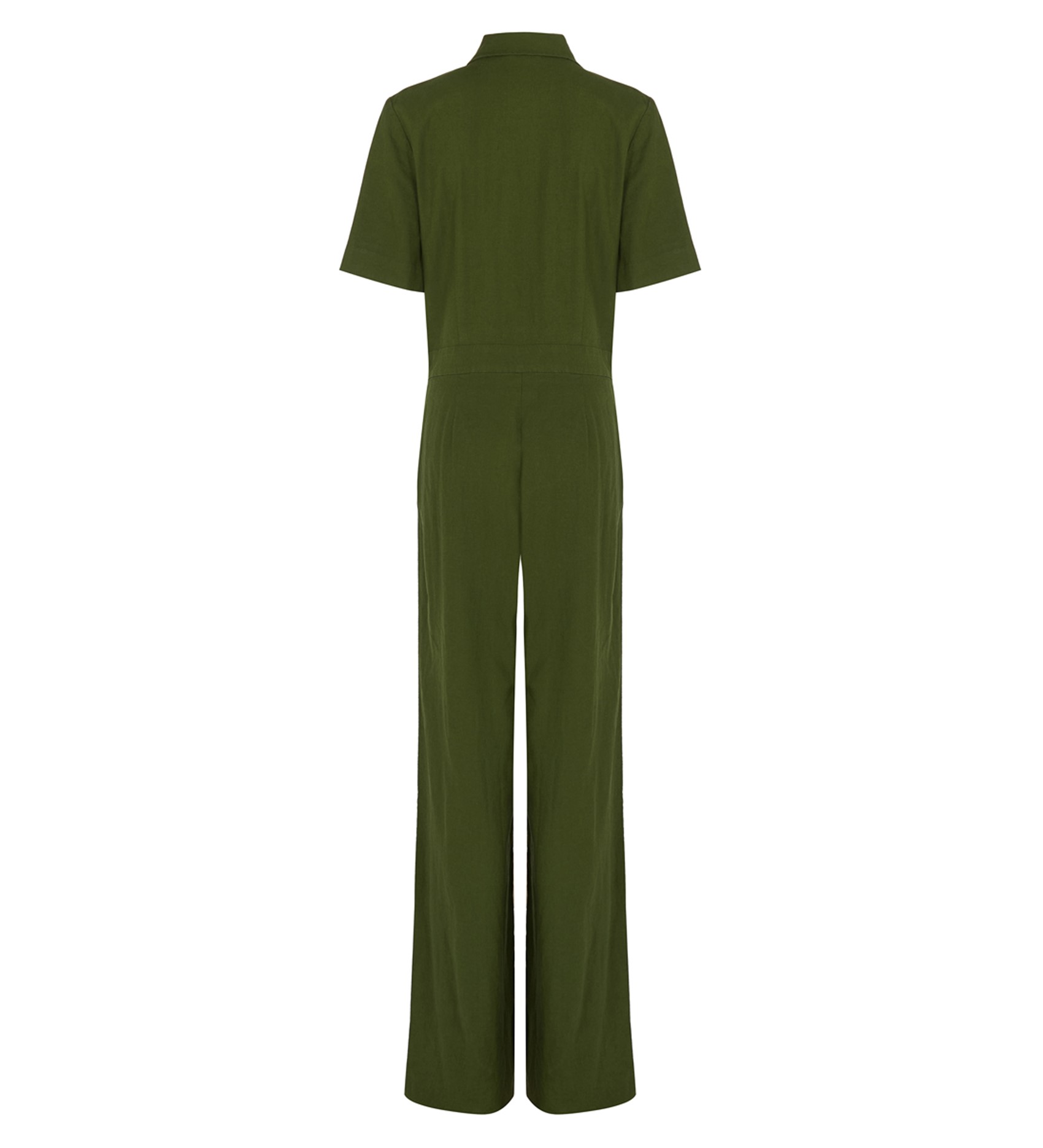 Khaki Jumpsuit | Short Sleeves | Finery London