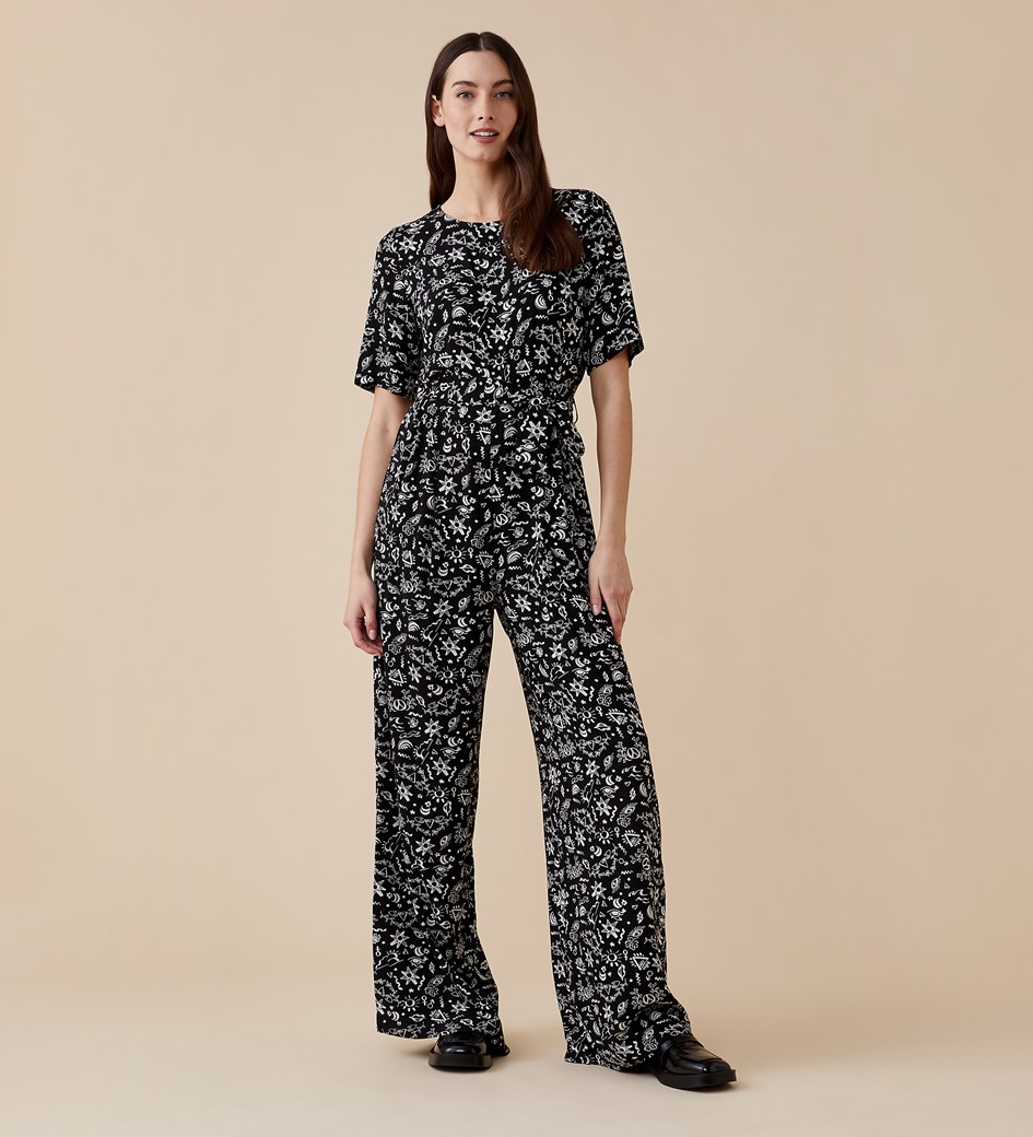 Libertie Black Peace Print Jumpsuit
