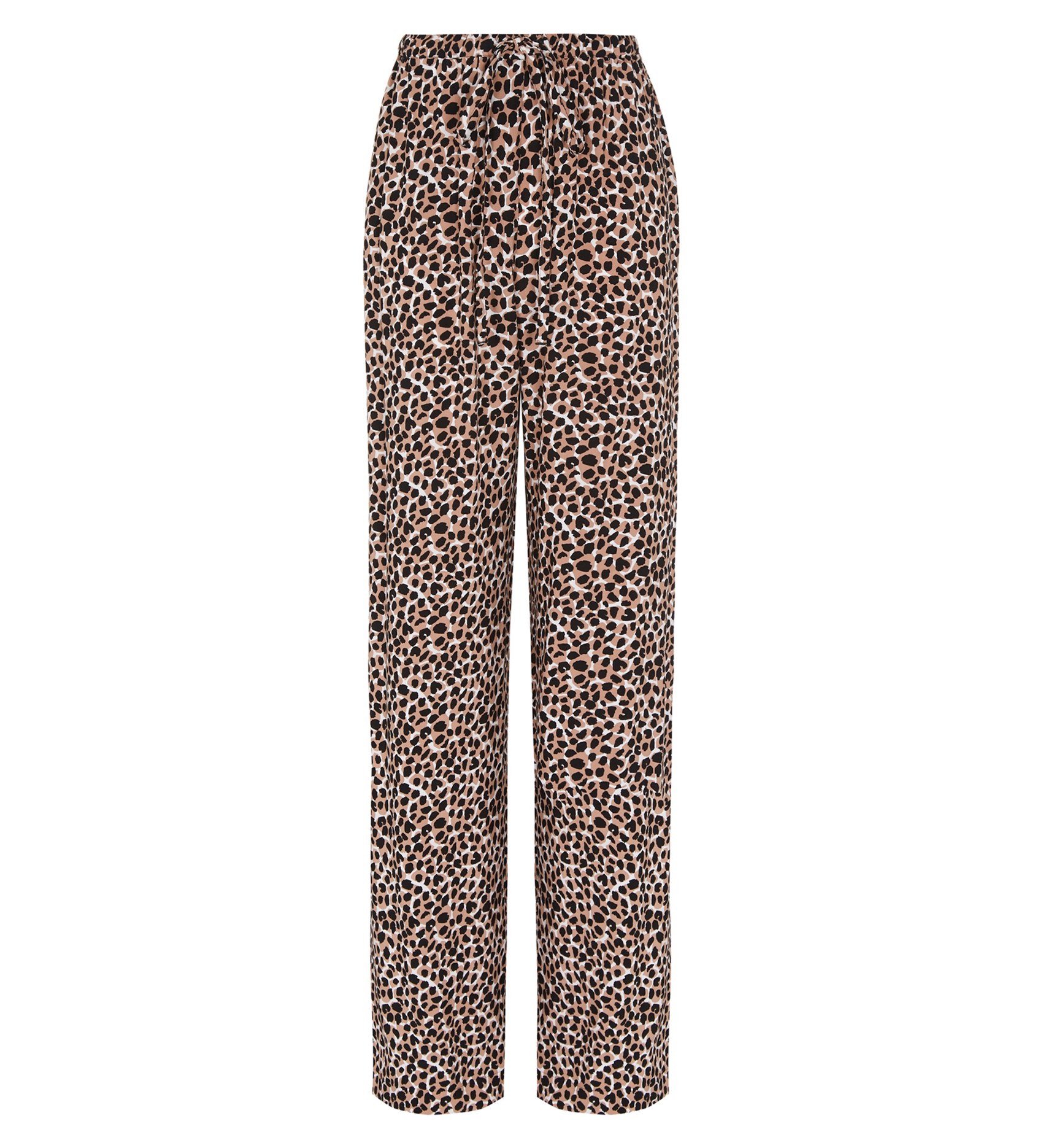 Beige Trousers in Giraffe Spotted Print | Finery London