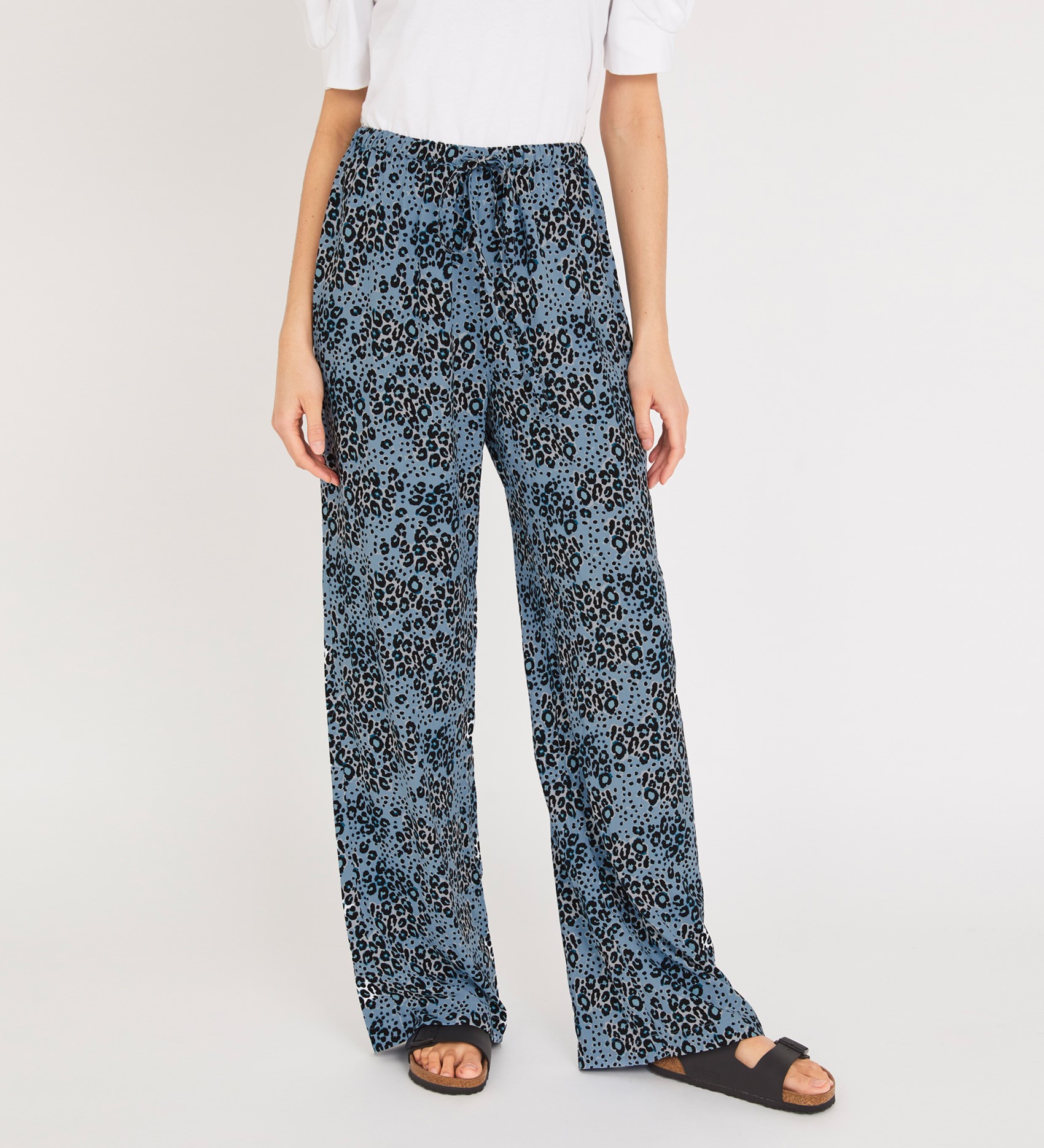 Blue Trousers Spotted Animal Print | Finery London