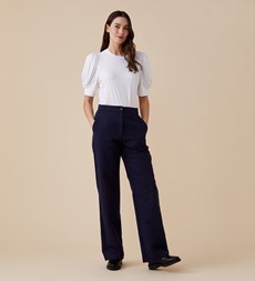 Maddie Cotton Rich Navy Trousers