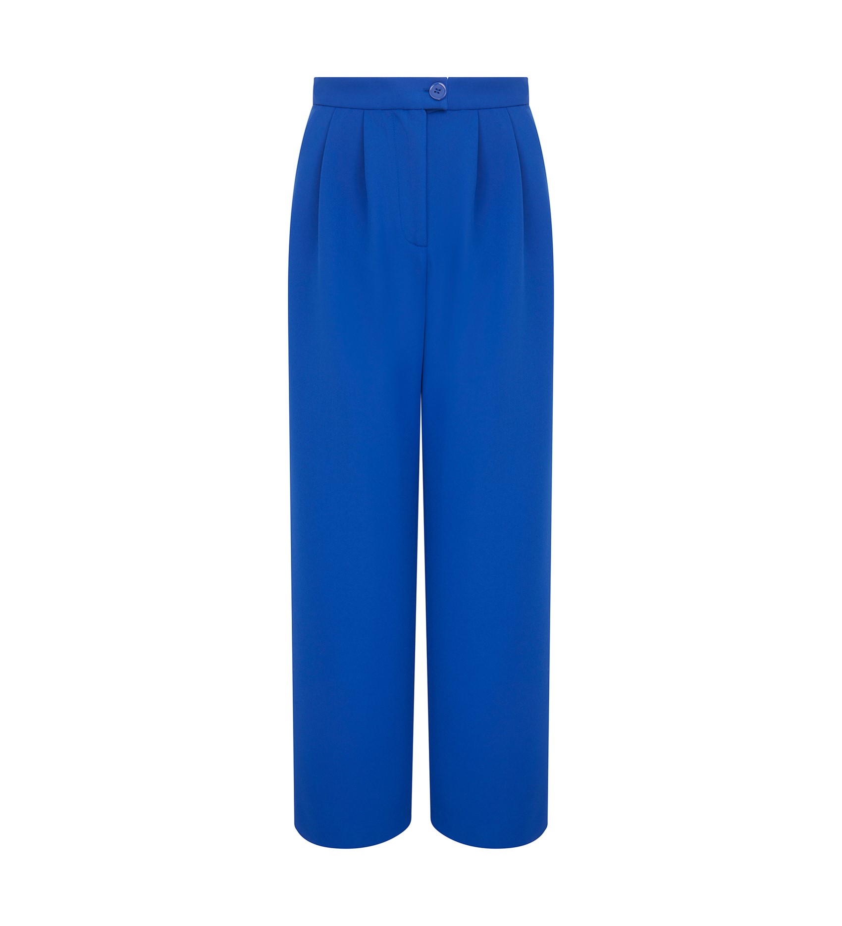 Kaden Cobalt Blue Wide Leg Trousers | Finery London