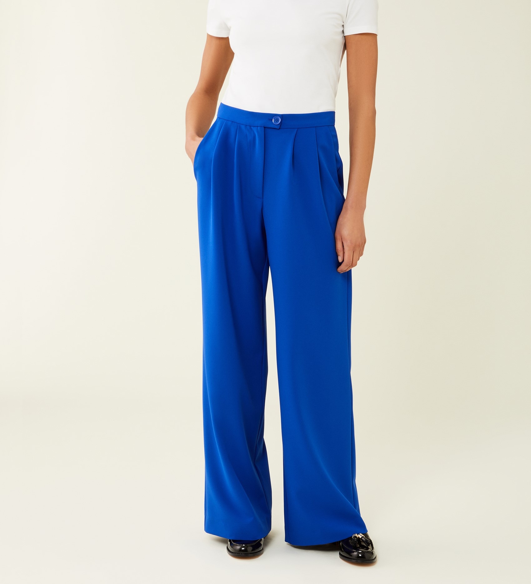 Perrie Sian Blue Wide Leg Trousers  In The Style
