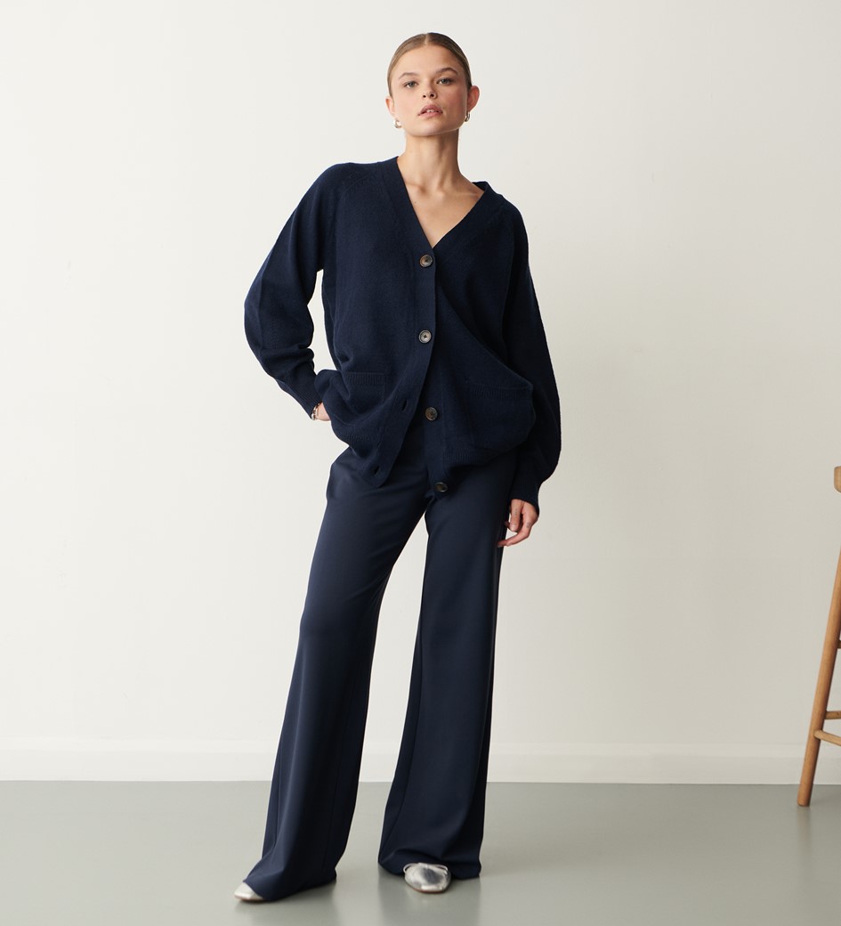 Reyna Navy Ponte Jersey Trouser