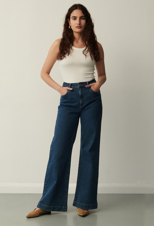Gio Mid Blue Wide Leg Jeans