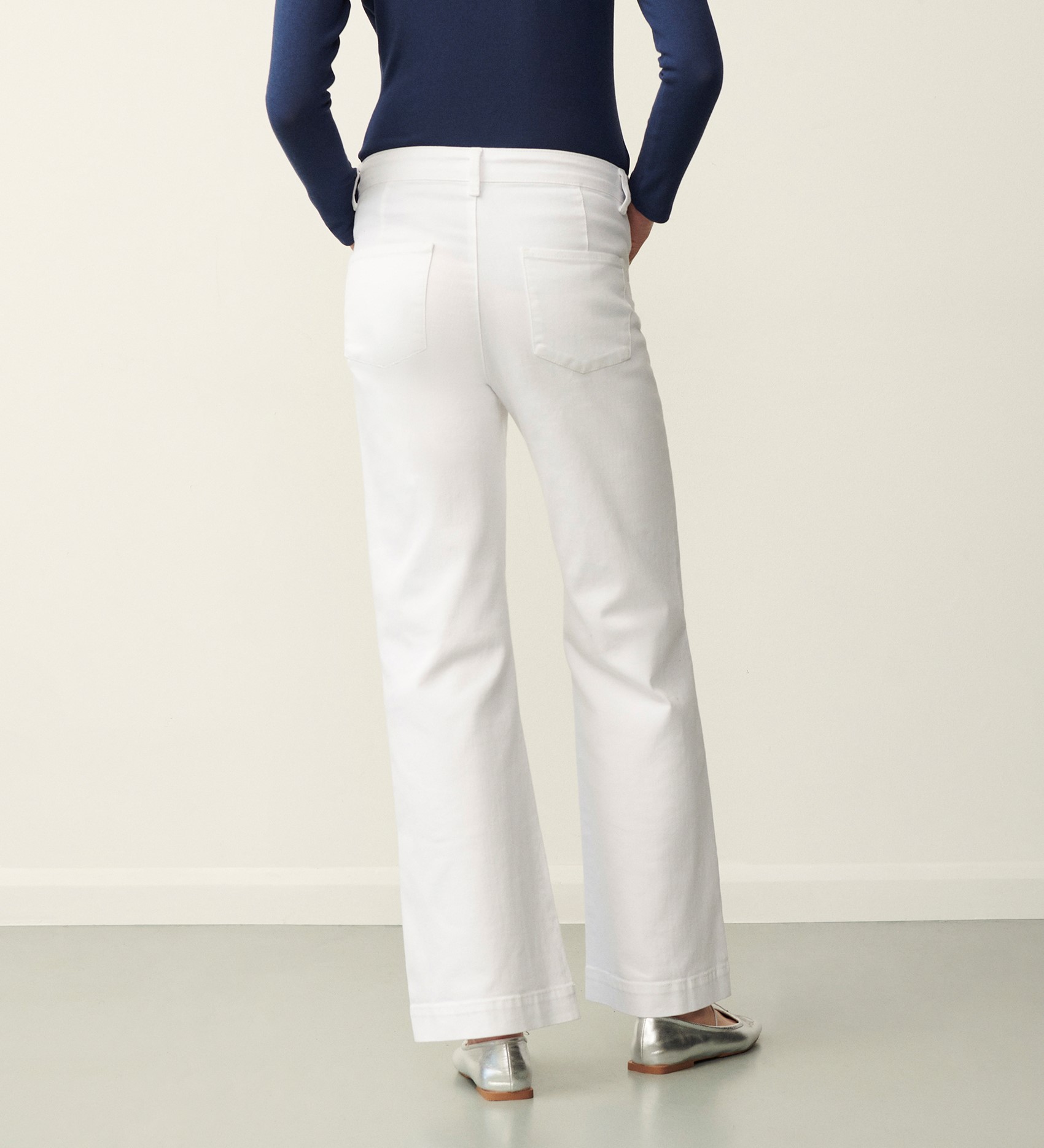 Gio White Wide Leg Jeans | Finery London