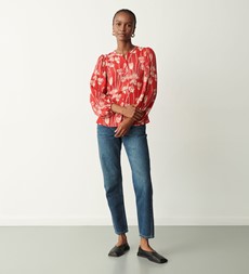 Lena Red Floral Blouse