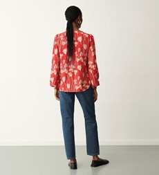 Lena Red Floral Blouse
