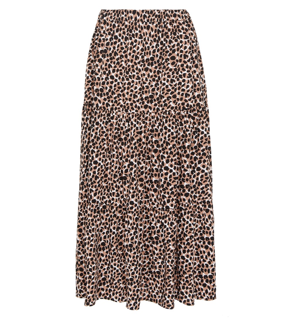 Skirt in Giraffe Spot Beige | Finery London