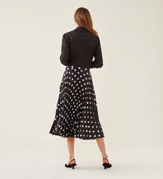Lottie Black Spot Chiffon Skirt