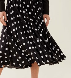 Lottie Black Spot Chiffon Skirt
