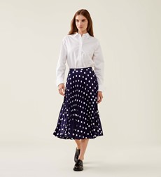Lottie Navy Spot Chiffon Skirt